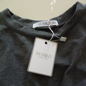 SUNRO GREY HEATHER COTTON / SPANDEX SLEEVELESS BODYSUIT HIGH CREW NECK NEW  XXL